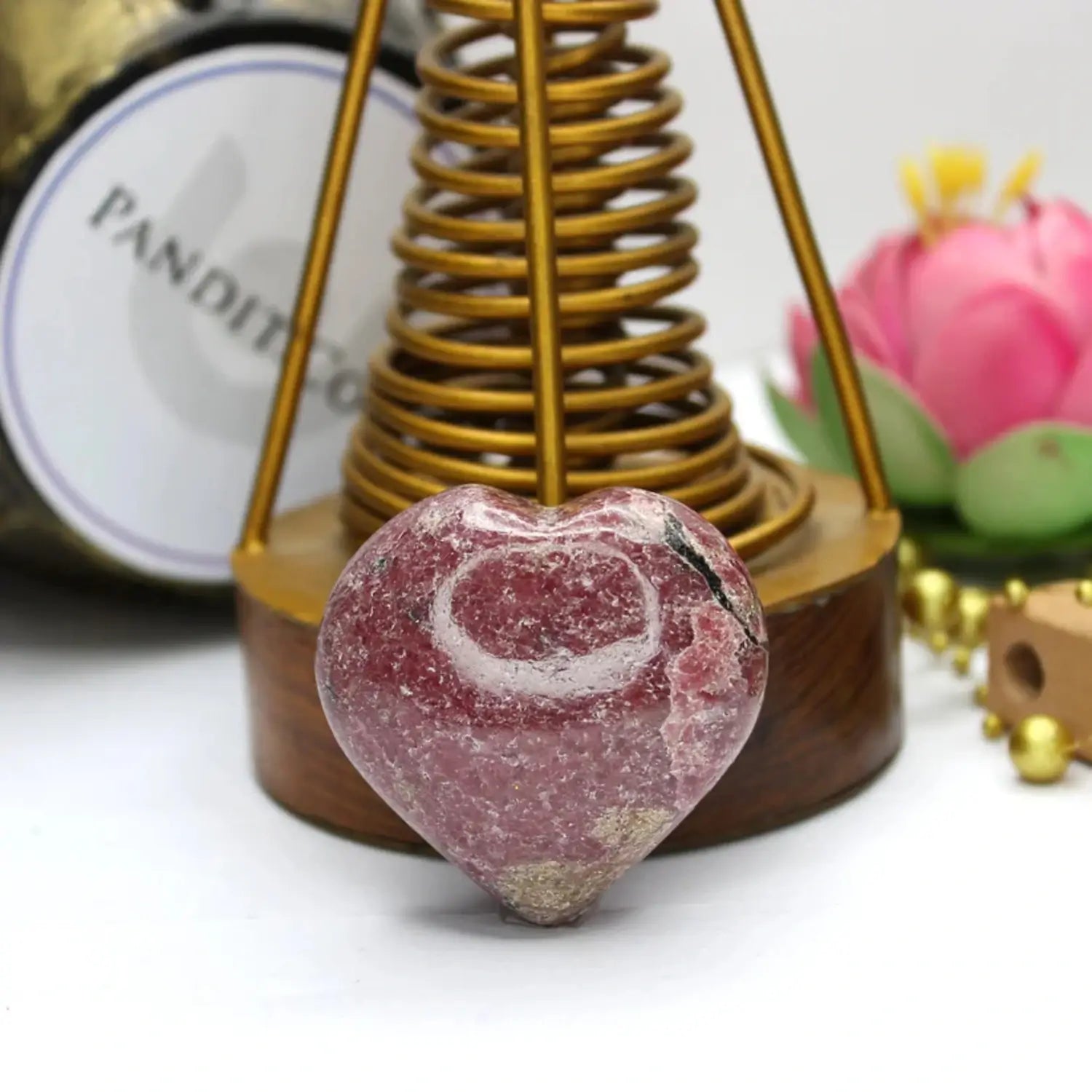 Rhodonite Healing Crystal Heart Stone - Balance Emotions
