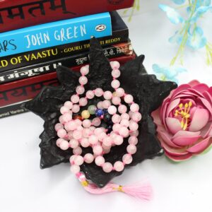 Rose Quartz 7 Chakra Mala - To Maintain Youth & Rise to Fame