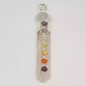 Rose Quartz 7 Chakra Pendant