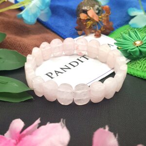 Rose Quartz Oval Faceted Bracelet - To be Creative & Wealthy