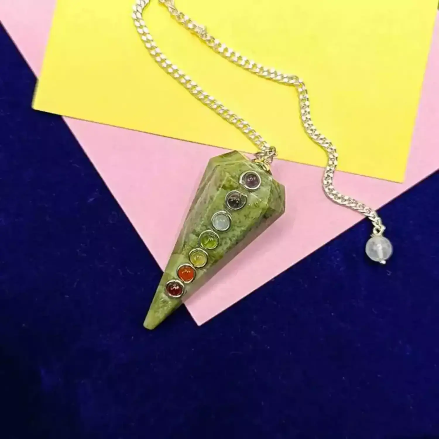 Serpentine 7 Chakra Dowsing Pendulum