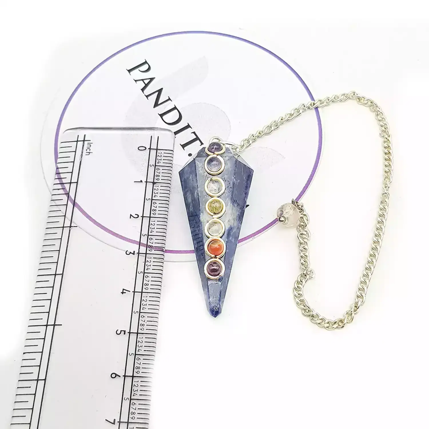 Sodalite 7 Chakra Dowsing Pendulum