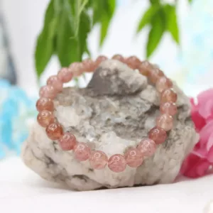 Strawberry Quartz Bracelet - For Spiritual Awakening & Peace