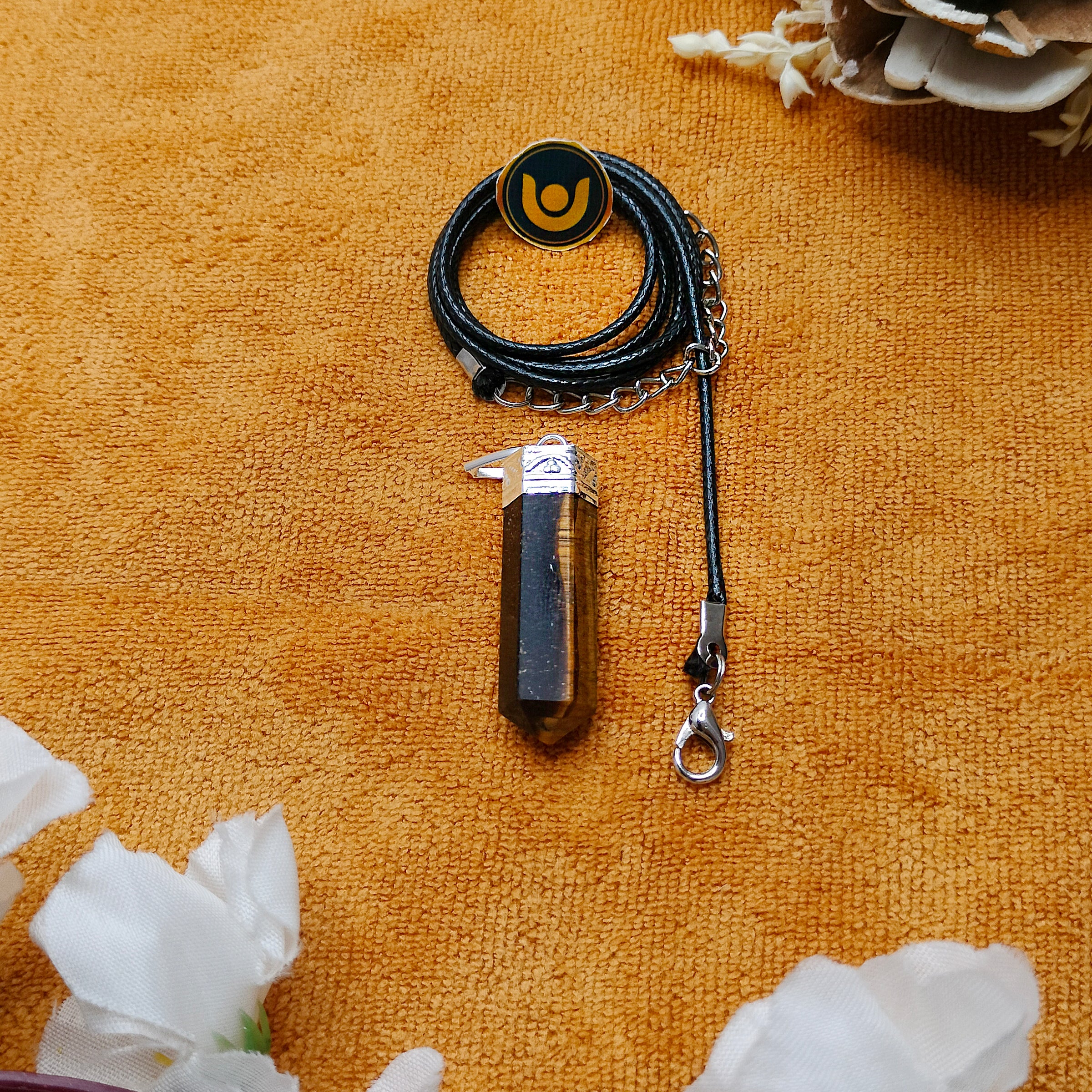 Tiger Eye Agate Cap Pencil Pendant