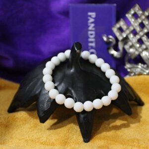 White Diamond Cut Glass Bracelet - To Promote Spirituality