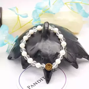 White Pearl & Crystal Bracelet - To Bring Honor & More Friends