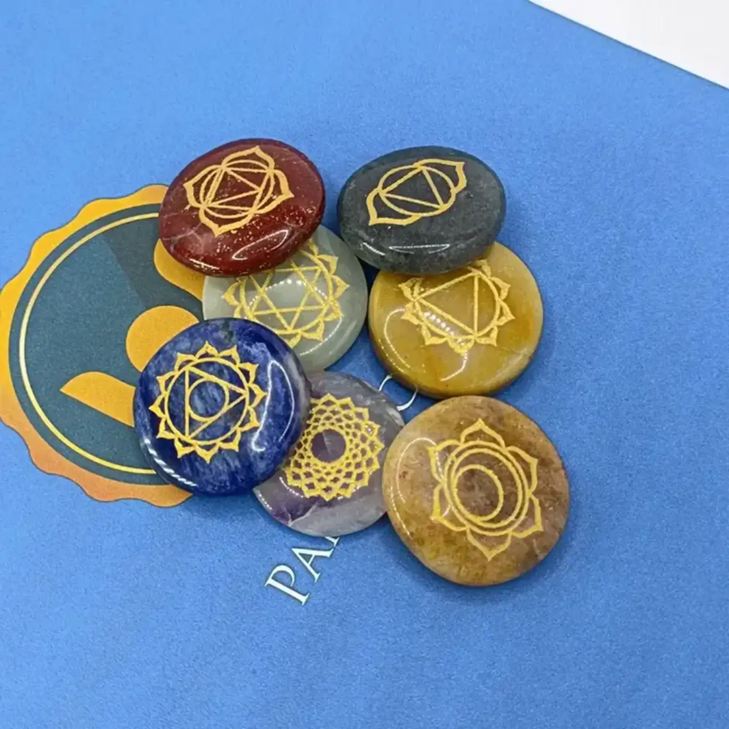 7 Chakra Reiki Symbol Healing Stones Set