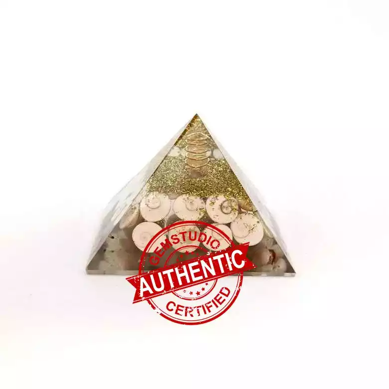 Gomti Chakra Orgone Pyramid with Coil Quartz