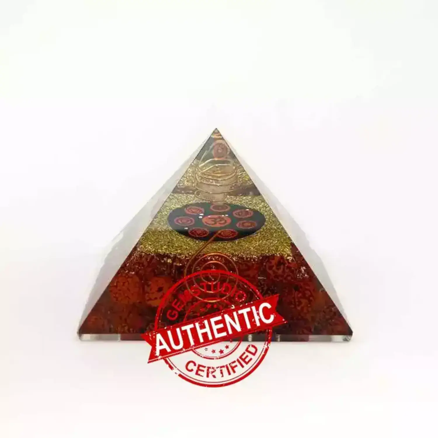 Om Orgone Pyramid with Rudraksha Beads