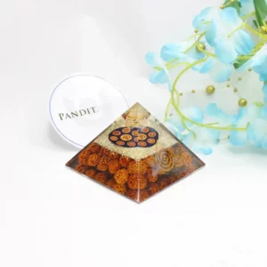 Om Orgone Pyramid with Rudraksha Beads