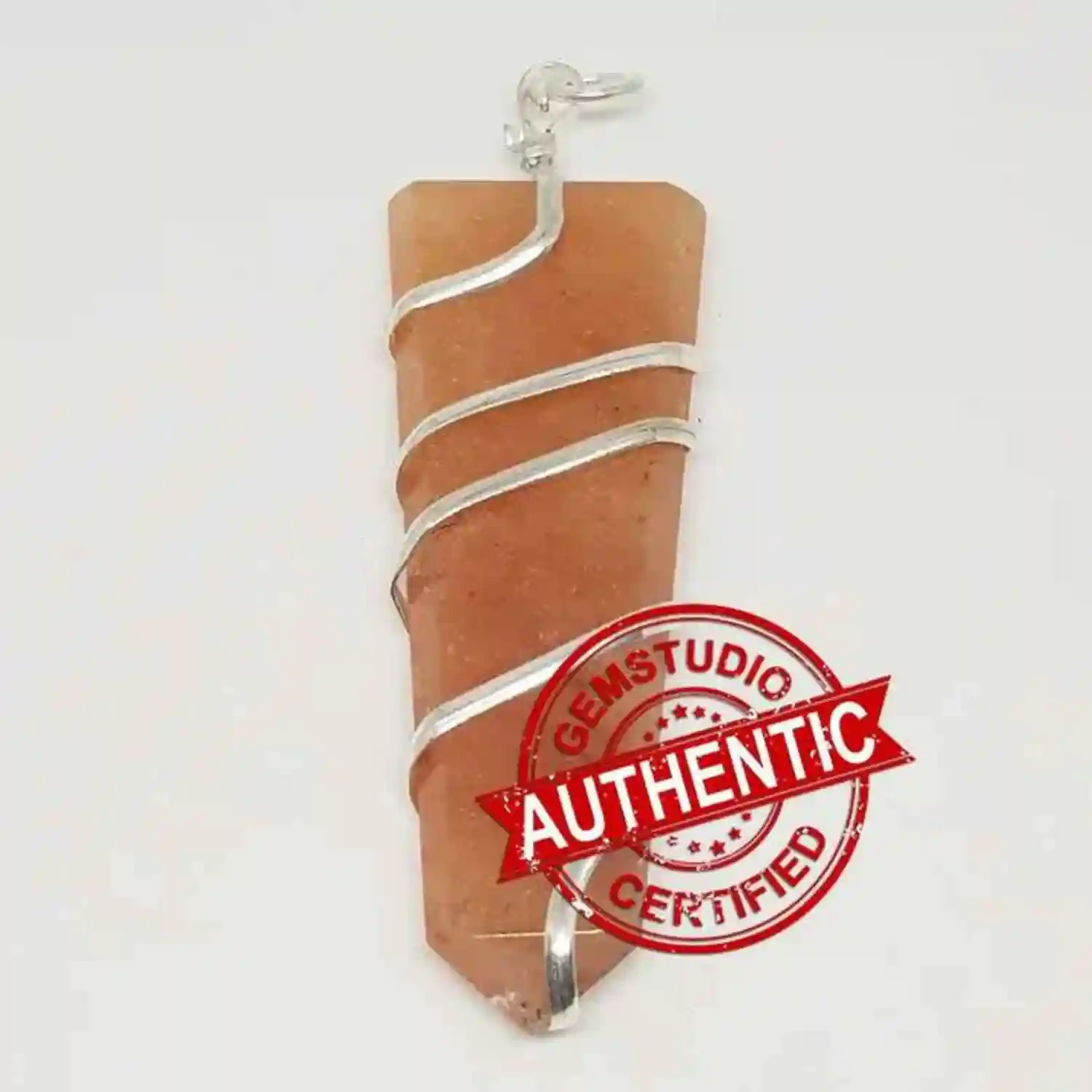 Red Aventurine Spiral Pencil Pendant