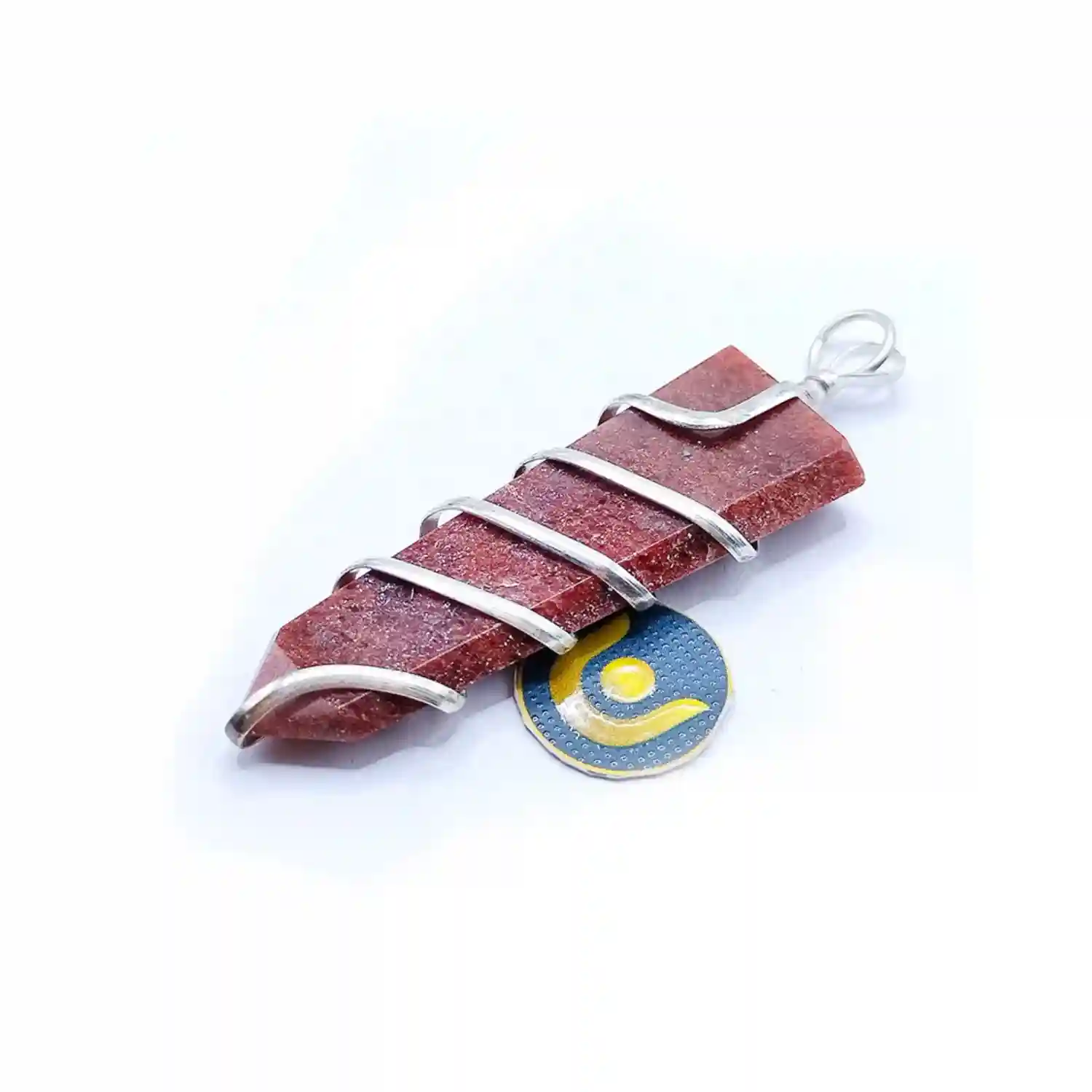 Red Aventurine Spiral Pencil Pendant