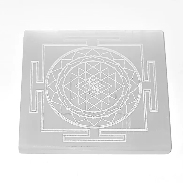 Selenite Shree Yantra Charging Plate