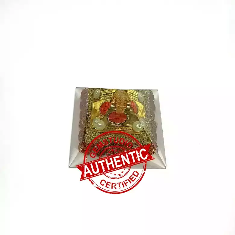 Shri Surya Pyramid Yantra with 5 Mukhi Rudraksha Beads