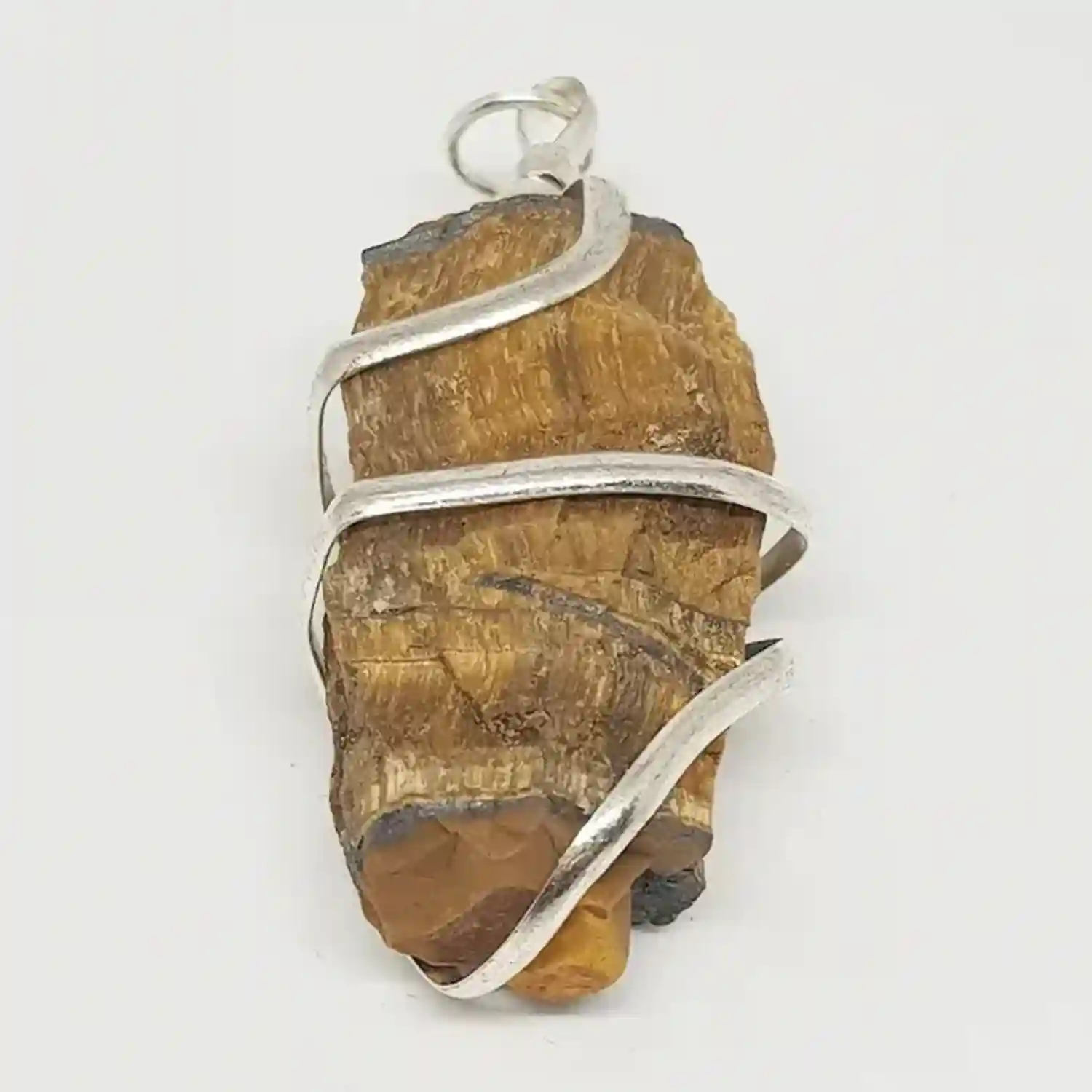 Tiger Eye Agate Spiral Pendant