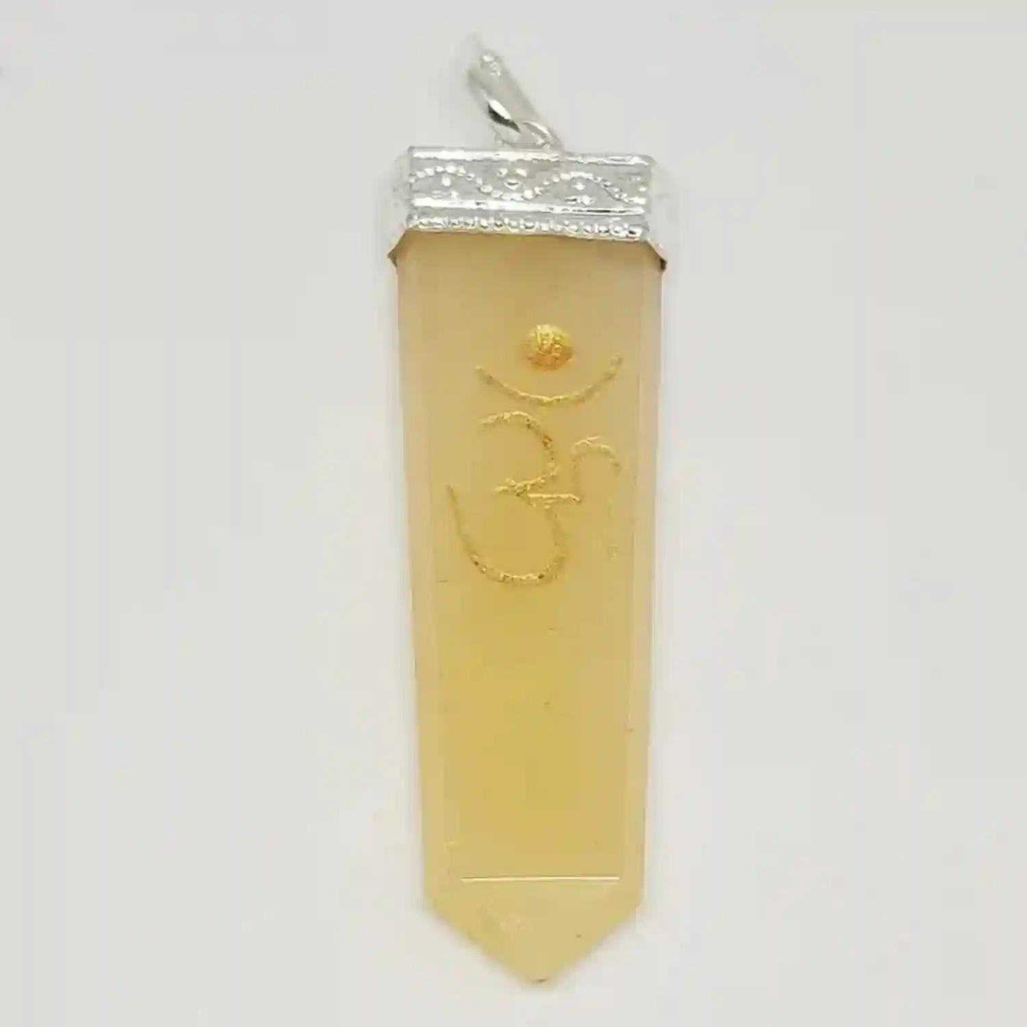 Yellow Aventurine Om Pencil Pendant